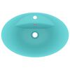vidaXL Chiuvetă lux preaplin verde deschis mat 58,5x39cm ceramică oval
