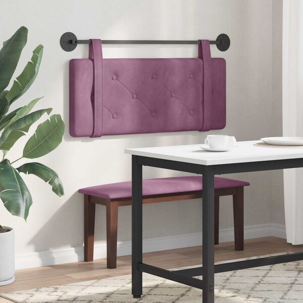 vidaXL Cap de pat suspendat Pe perete Violet 110 x 55 x 5 cm Catifea