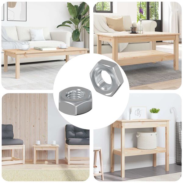 vidaXL Piulițe hexagonale 2 pcs Argintiu m8 Fier