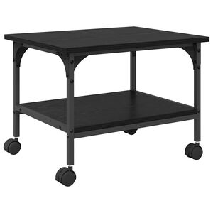 vidaXL Suport pentru imprimantă Stejar Negru 50 x 40 x 38 cm