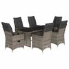 vidaXL Set mobilier de grădină cu perne, 7 piese, gri, poliratan