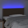 vidaXL Tăblie de pat cu LED, maro &icirc;nchis, 100x5x78/88 cm, textil