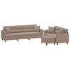 vidaXL Set de canapele cu perne, 3 piese, gri taupe, microfibră