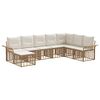 vidaXL Set de canapele de exterior 8 buc. Alb Natural și Crem