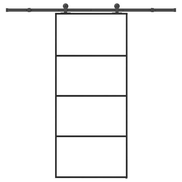 vidaXL Ușă glisantă cu set feronerie, 90x205 cm, sticlă ESG/aluminiu