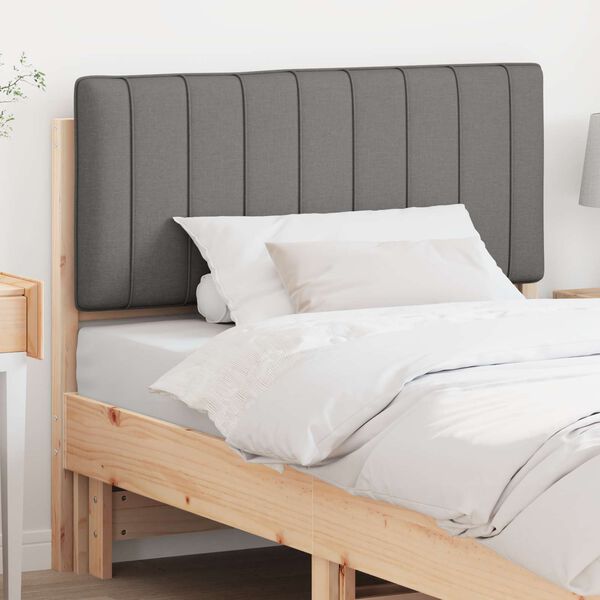 vidaXL Tăblie tapițată Maro și gri deschis 100 cm Lemn de pin masiv