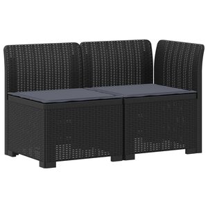 vidaXL Canapea de Grădină cu 2 Locuri cu Perne Aspect Rattan PP