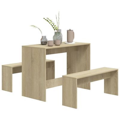 vidaXL Set mobilier de bucătărie, 3 piese, stejar sonoma, PAL