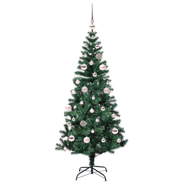 vidaXL Pom de Crăciun artificial pre-iluminat cu 150 LED Verde 150 cm