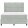 vidaXL Pat cu arcuri cu headboard Gri deschis 160 x 200 cm Catifea