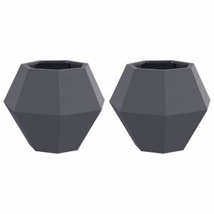 vidaXL Jardinieră 2 pcs Antracit 50 x 50 x 40 cm Oțel