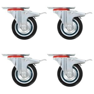 vidaXL Roți pivotante cu fr&acirc;ne duble, 4 buc., 75 mm