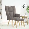 vidaXL Scaun de relaxare cu taburet, gri taupe, textil