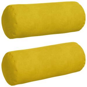 vidaXL Perne Bolster 2 pcs Galben &Oslash; 15 x 40 cm Țesătură din corduroy