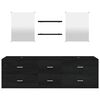 vidaXL Set mobilier de baie, 5 piese, negru, lemn prelucrat