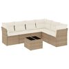 vidaXL Set canapele de grădină, 7 piese, cu perne, bej, poliratan