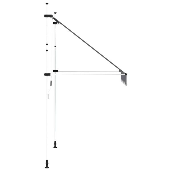 vidaXL Copertină retractabilă manual, dungi albastru și alb, 200 cm