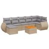 vidaXL Set canapele de grădină, 8 piese, cu perne, bej, poliratan