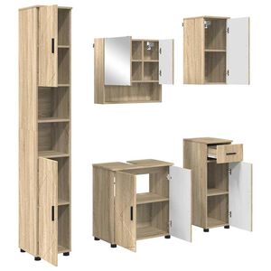 vidaXL Set de mobilier pentru baie 5 buc. Stejar Sonoma