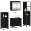 vidaXL Set de mobilier pentru baie 4 pcs Stejar Negru Lemn compozit