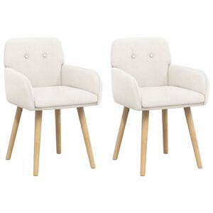 vidaXL Scaune de dining 2 buc. Boucl&eacute; Crem 59 x 57 x 85 cm