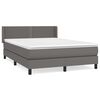 vidaXL Pat box spring cu saltea, gri, 140x200 cm, piele ecologică