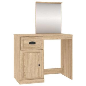 vidaXL Masă de toaletă cu oglindă, stejar sonoma 90x50x132,5 cm lemn
