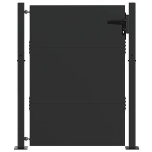 vidaXL Poartă de grădină Negru 105 x 130 cm Oțel vopsit electrostatic
