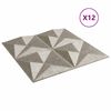 vidaXL Panouri de perete 12 pcs Beton Origami 50 x 50 cm Spumă XPS