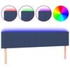vidaXL Tăblie de pat cu LED, albastru, 160x5x78/88 cm, textil