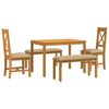 vidaXL Set de dining 5 buc. Bej Lemn de stejar masiv