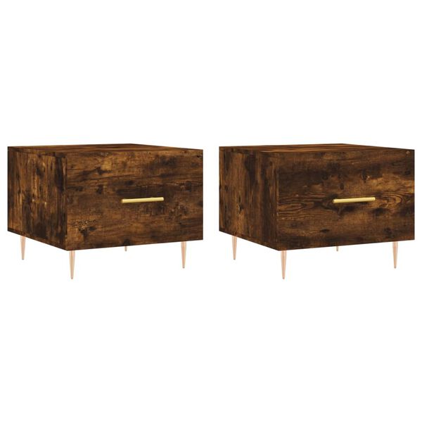 vidaXL Măsuțe de cafea 2 buc. stejar fumuriu 50x50x40 cm lemn compozit