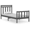 vidaXL Cadru de pat single, gri, 90x190 cm, lemn masiv