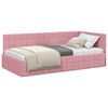 vidaXL Cadru de pat colțar cu headboard Roz 90 cm x 200 cm Catifea