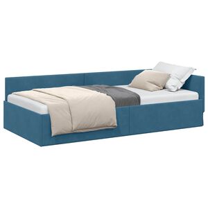 vidaXL Cadru de pat colțar albastru 80 cm x 200 cm Catifea