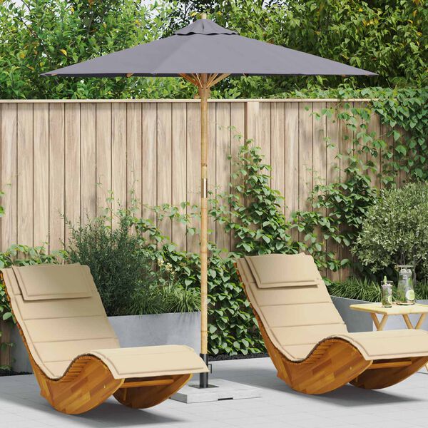 vidaXL Parasol de Grădină Gri &icirc;nchis &Oslash; 270 x 260 cm Bambus