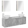 vidaXL Set dulap baie 5 pcs Gri Beton Lemn prelucrat