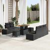 vidaXL Set de canapele pentru grădină cu pernă 8 pcs Negru Rattan poli