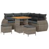 vidaXL Set de canapele pentru grădină cu pernă 8 pcs Gri poliratan