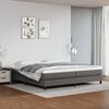 vidaXL Pat box spring cu saltea, gri, 200x200 cm, piele ecologică