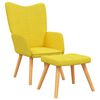 vidaXL Scaun relaxare cu taburet, galben muștar, textil
