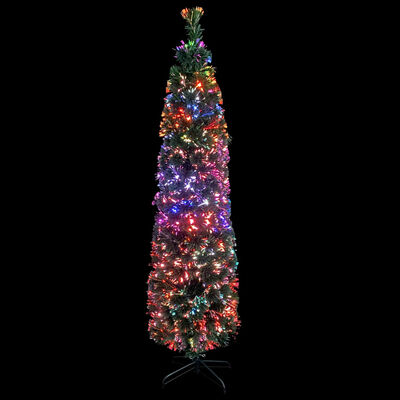 vidaXL Pom de Crăciun artificial subțire cu suport 180 cm fibră optică
