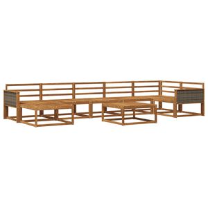 vidaXL Set de canapele de exterior 8 pcs natural Lemn Solid de Acacia