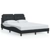 vidaXL Cadru de pat fără saltea, Zadar, negru, 137x190 cm, piele artificială