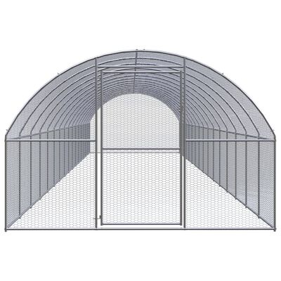 vidaXL Coteț de găini pentru exterior, 3x16x2 m, oțel zincat