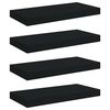 vidaXL Rafturi de perete suspendate, 4 buc., negru, 50x23x3,8 cm, MDF