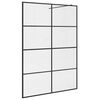 vidaXL Paravan de duș walk-in negru 140x95 cm sticlă ESG transparentă