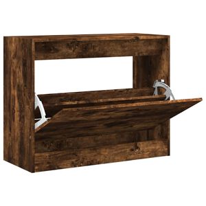 vidaXL Pantofar, stejar fumuriu, 80x34x63 cm, lemn compozit