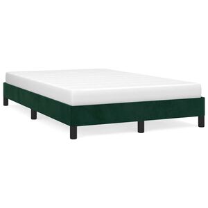 vidaXL Cadru de pat fără saltea verde &icirc;nchis 120x190 cm catifea