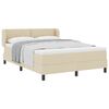 vidaXL Pat cu arcuri cu saltea cu headboard Crem 140 x 200 cm țesătură